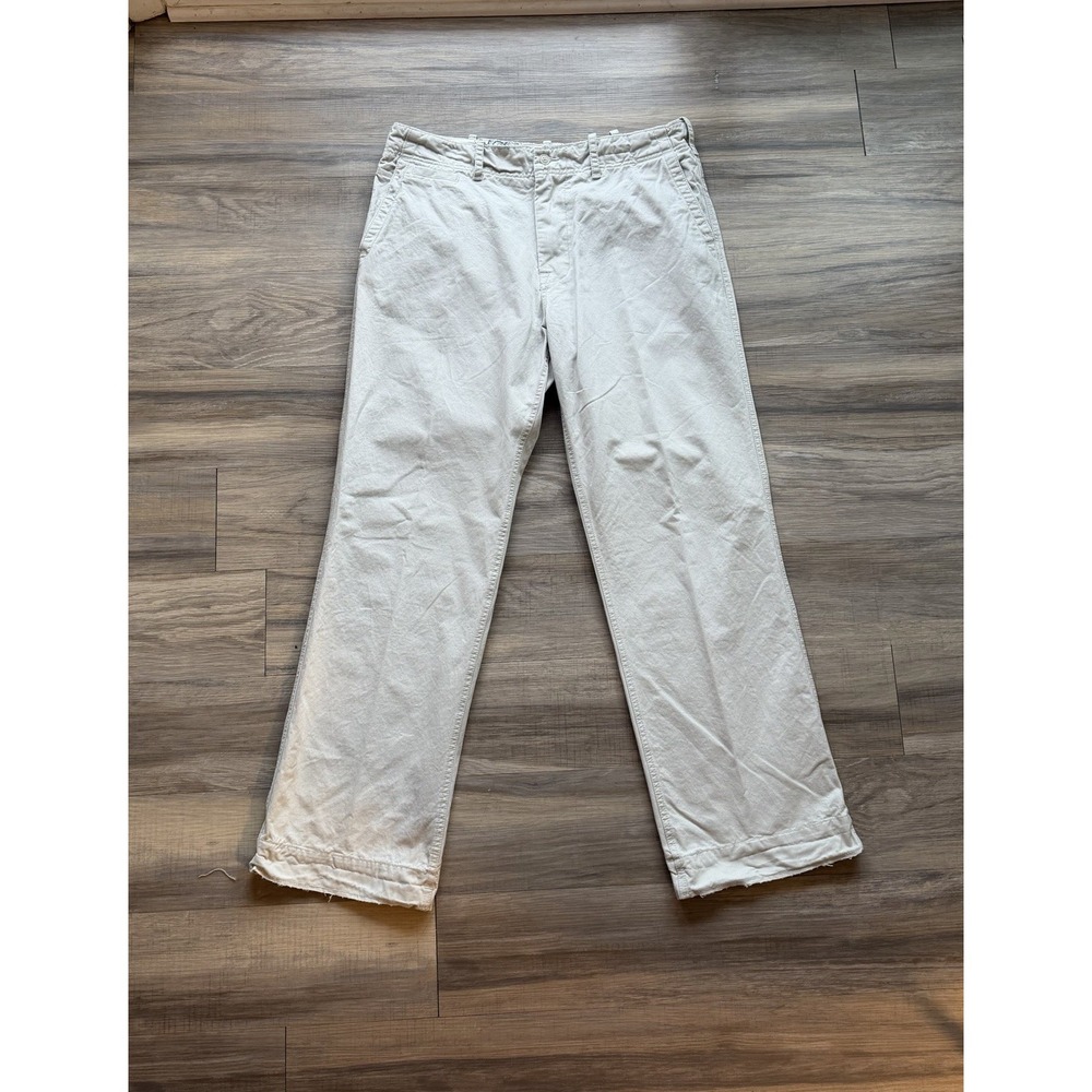 Vintage Y2K Old Navy Men's Khaki Chino Pants 36x34 Straight Leg 100% Cotton